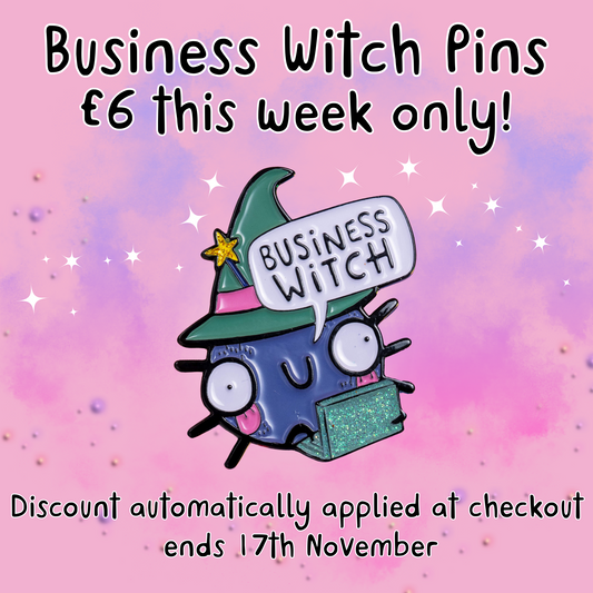 🧙✨ Cast a Spell on Savings! Business Witch Pins Only £6 This Week! ✨🧙