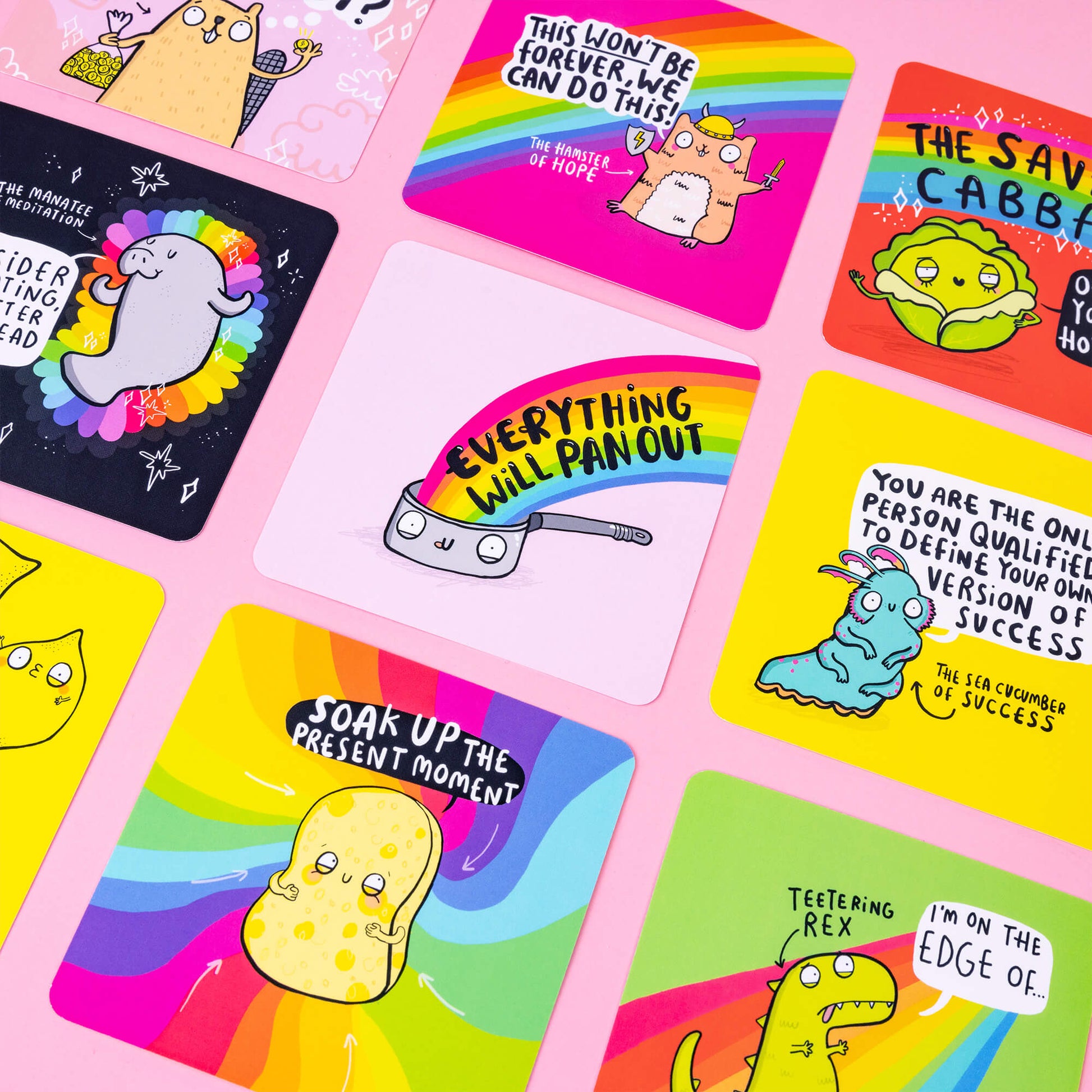 Happiness Enchanters Grow Your Deck, feel-good top up deck of 10 rainbow oracle cards to add to your pack. Designed and printed in the UK by Katie Abey and Angela Sandland.