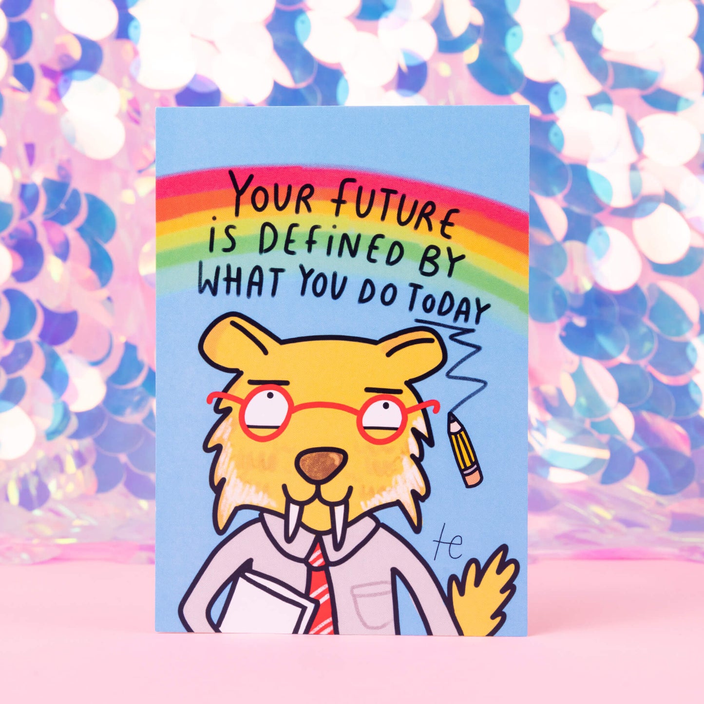 Your future postcard is defined by what you do today. postcard illustrated by Katie Abey